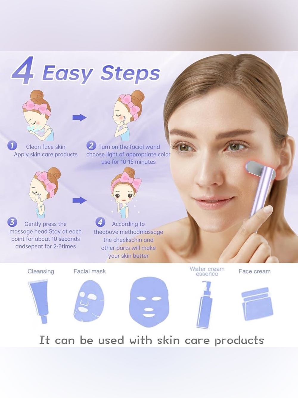 Red Light Face Wand with 7 in 1 Wand Light Therpay - Picture 11 of 11